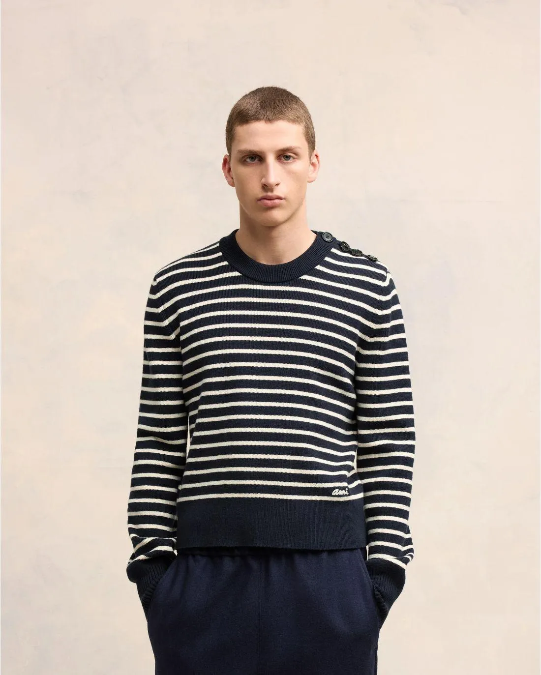 PULL COL ROND MARIN RAYÉ - Ami | Chez Maman Rouen