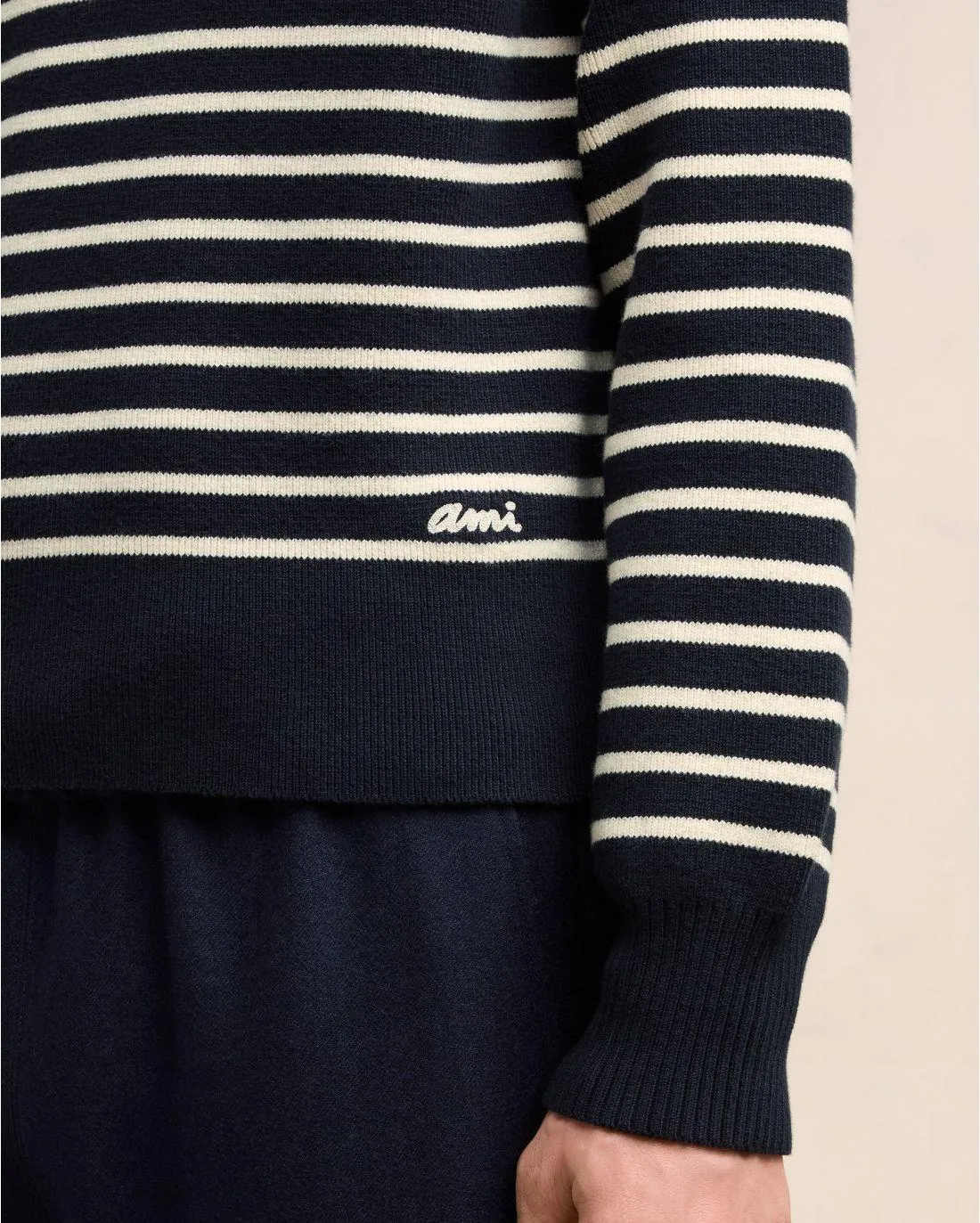 PULL COL ROND MARIN RAYÉ - Ami | Chez Maman Rouen