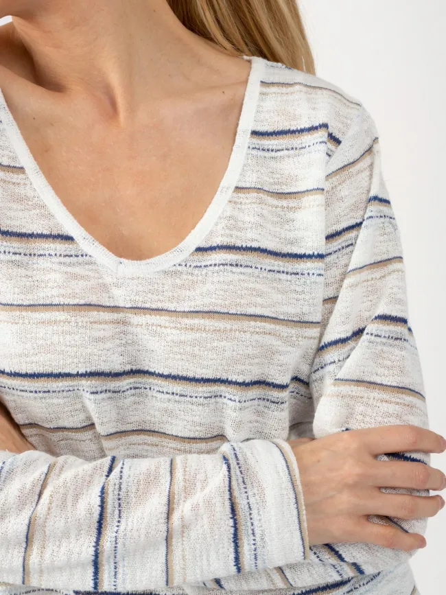 Pull fin rayé dieci blanc femme - Sun Valley | wimod