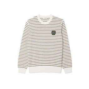 PULL LACOSTE COL ROND RAYÉ EN COTON AVEC BADGE