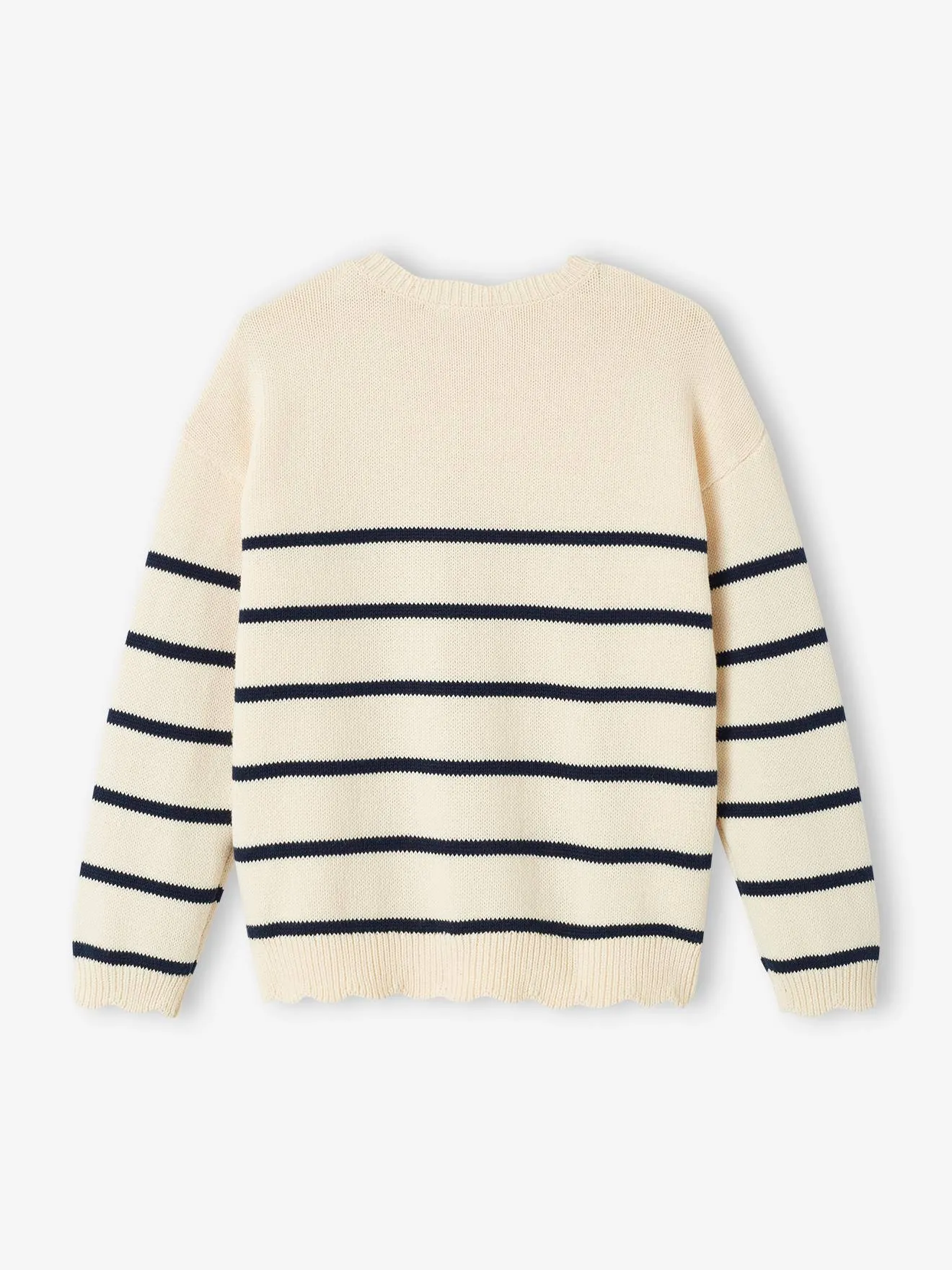Pull marinière fantaisie fille rayé marine - Vertbaudet
