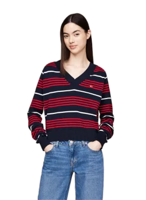 PULL RAYé EN COTON - TOMMY HILFIGER pour FEMME | Printemps