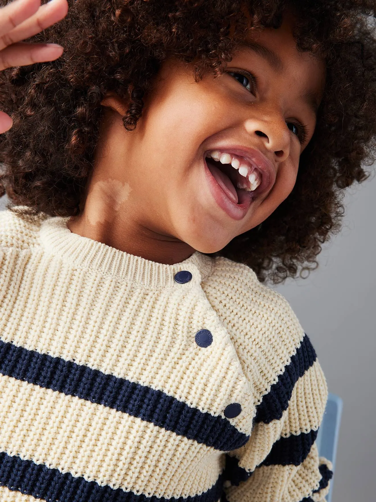 Pull rayé garçon marine - Vertbaudet