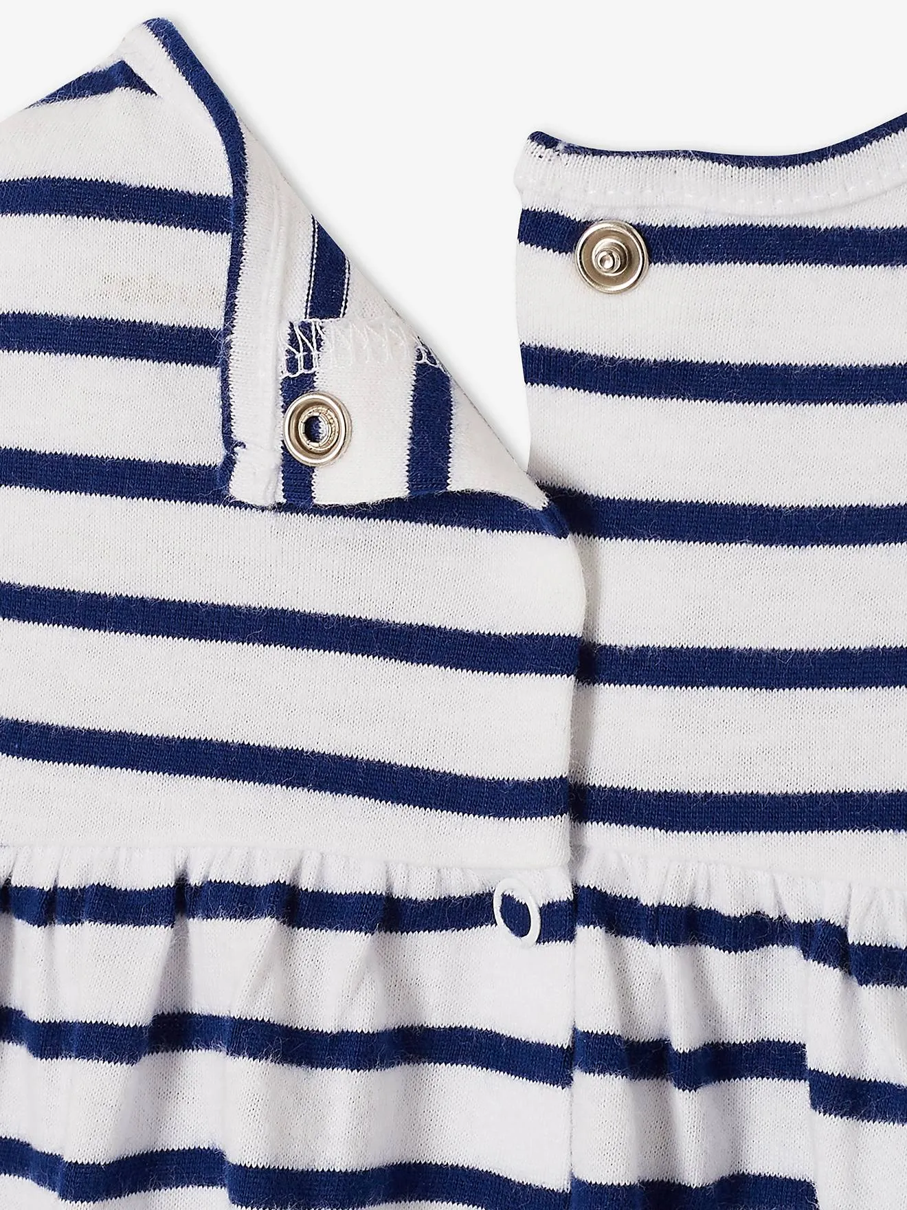 Robe bébé en jersey BASICS bleu royal rayé - Vertbaudet