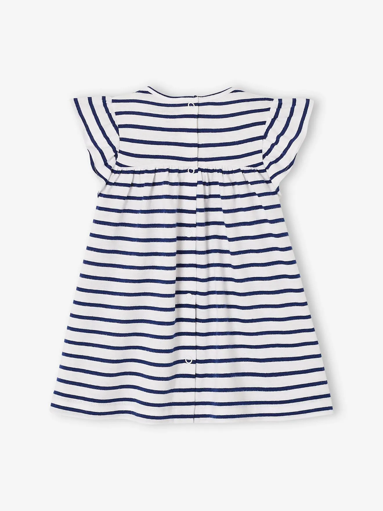 Robe bébé en jersey BASICS bleu royal rayé - Vertbaudet