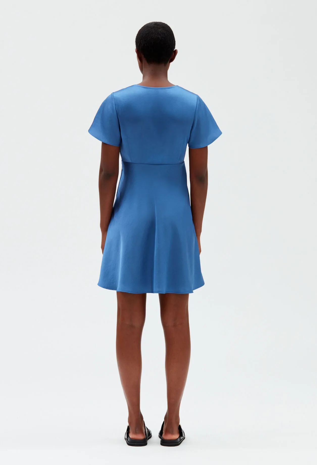 Robe courte fluide bleue | Claudie FR