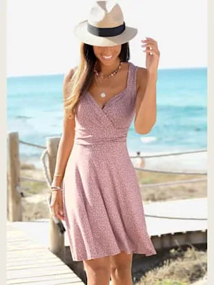 Robe en jersey col v effet cache-cœur