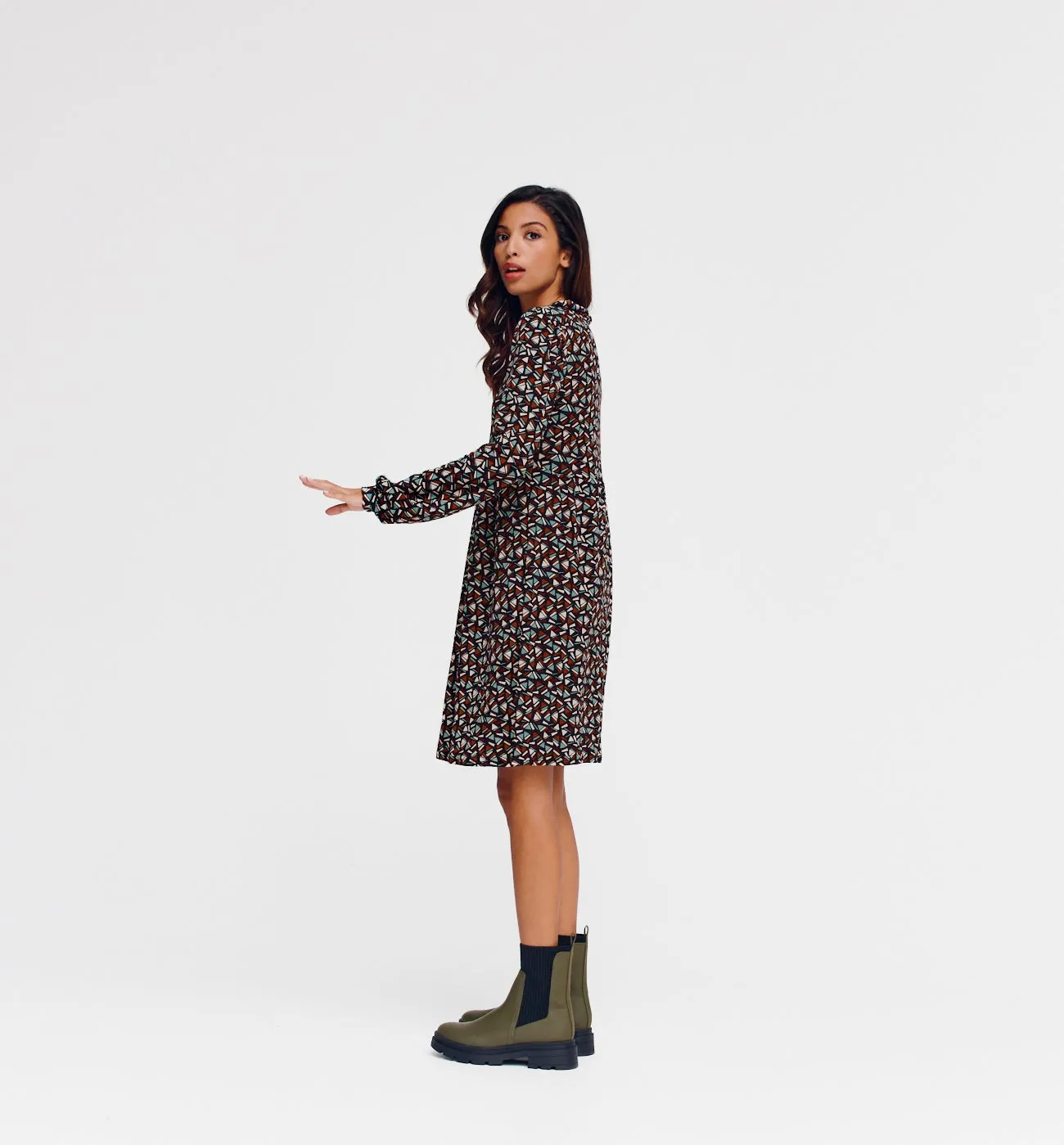 Robe en jersey fluide Femme - Imprimé multicolore