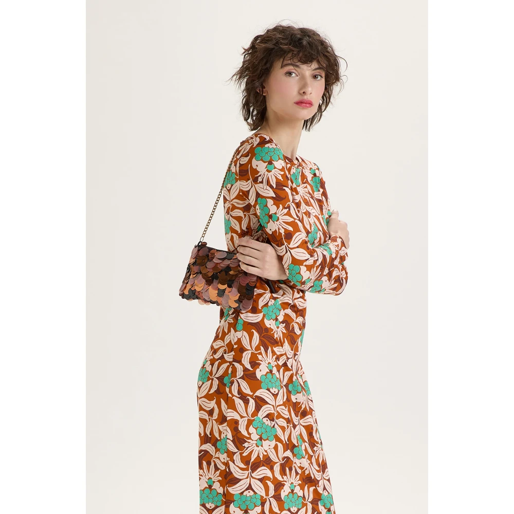 Robe en Jersey Imprimé avec Drapé