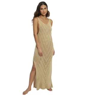 Robe longue de plage tricotée décolleté V Complementos Selmark Mare