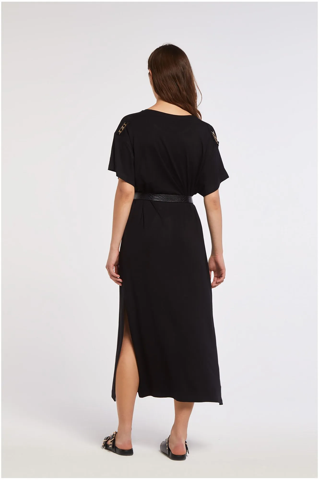 robe longue en jersey de viscose black - CafèNoir