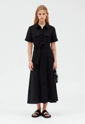 Robe midi fluide manches courtes | Claudie FR