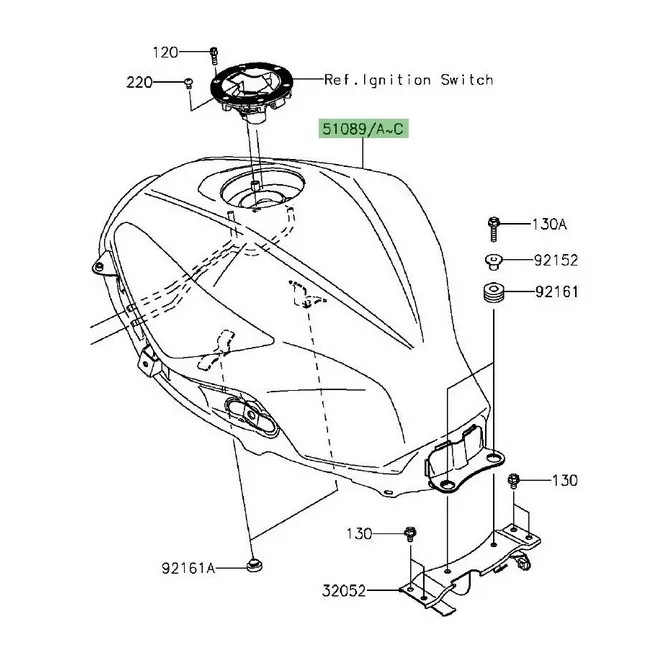 Réservoir d'essence Kawasaki Z300 (2015-2016) | Moto Shop 35