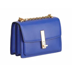 Sac à bandoulière en cuir bleu Margot | 3 Suisses