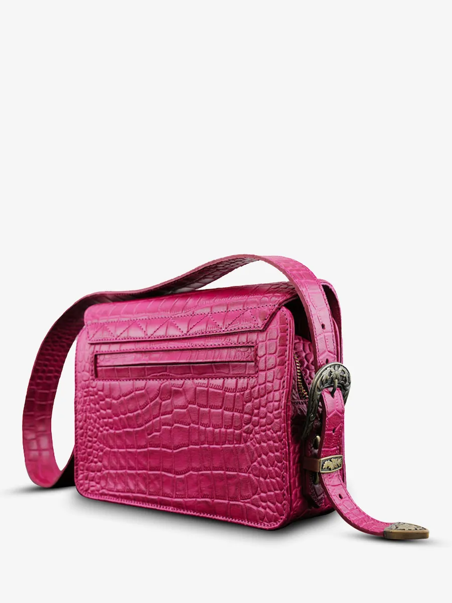 SAC BAGUETTE EN CUIR ROSE FEMME LeBaguette Alligator Cocktail - Tourmaline