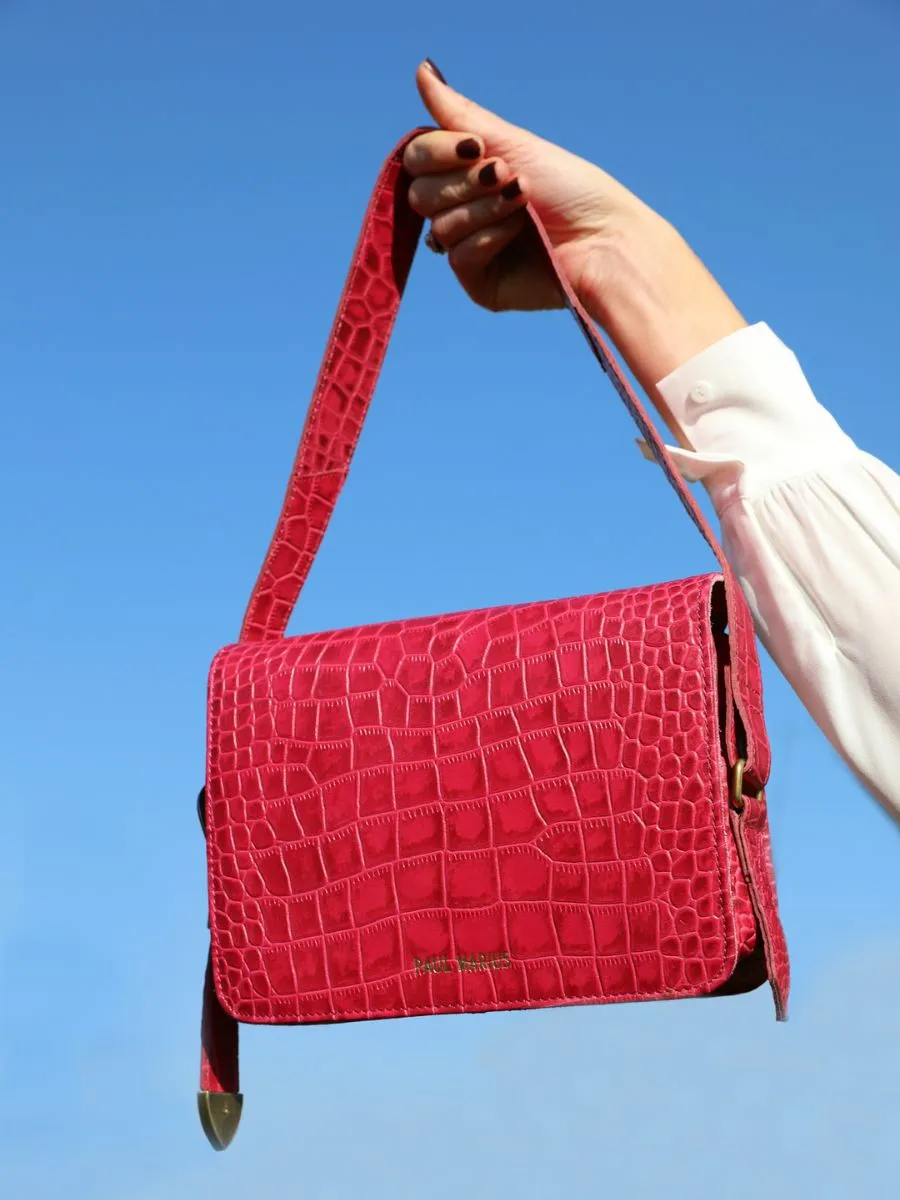 SAC BAGUETTE EN CUIR ROSE FEMME LeBaguette Alligator Cocktail - Tourmaline