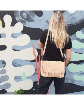 Sac bandoulière messenger daim Beige - Zosha Collection