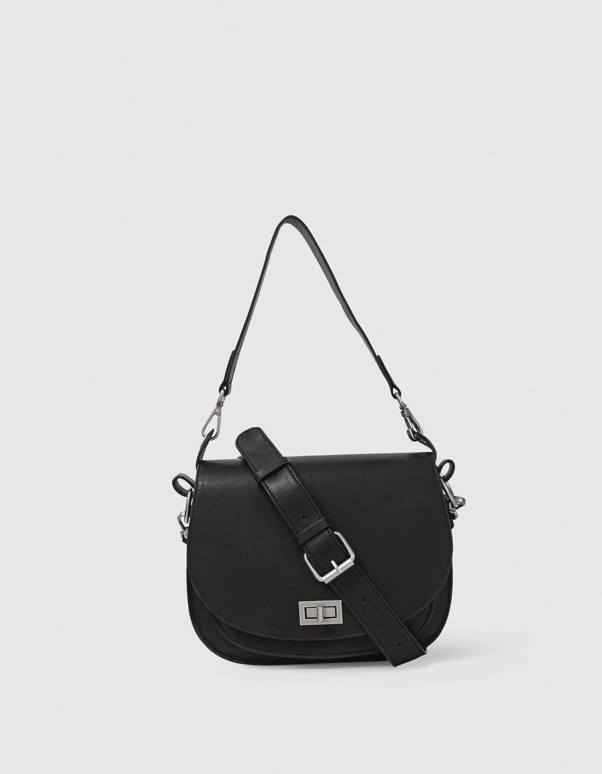 Sac besace The Waiter noir en cuir Femme