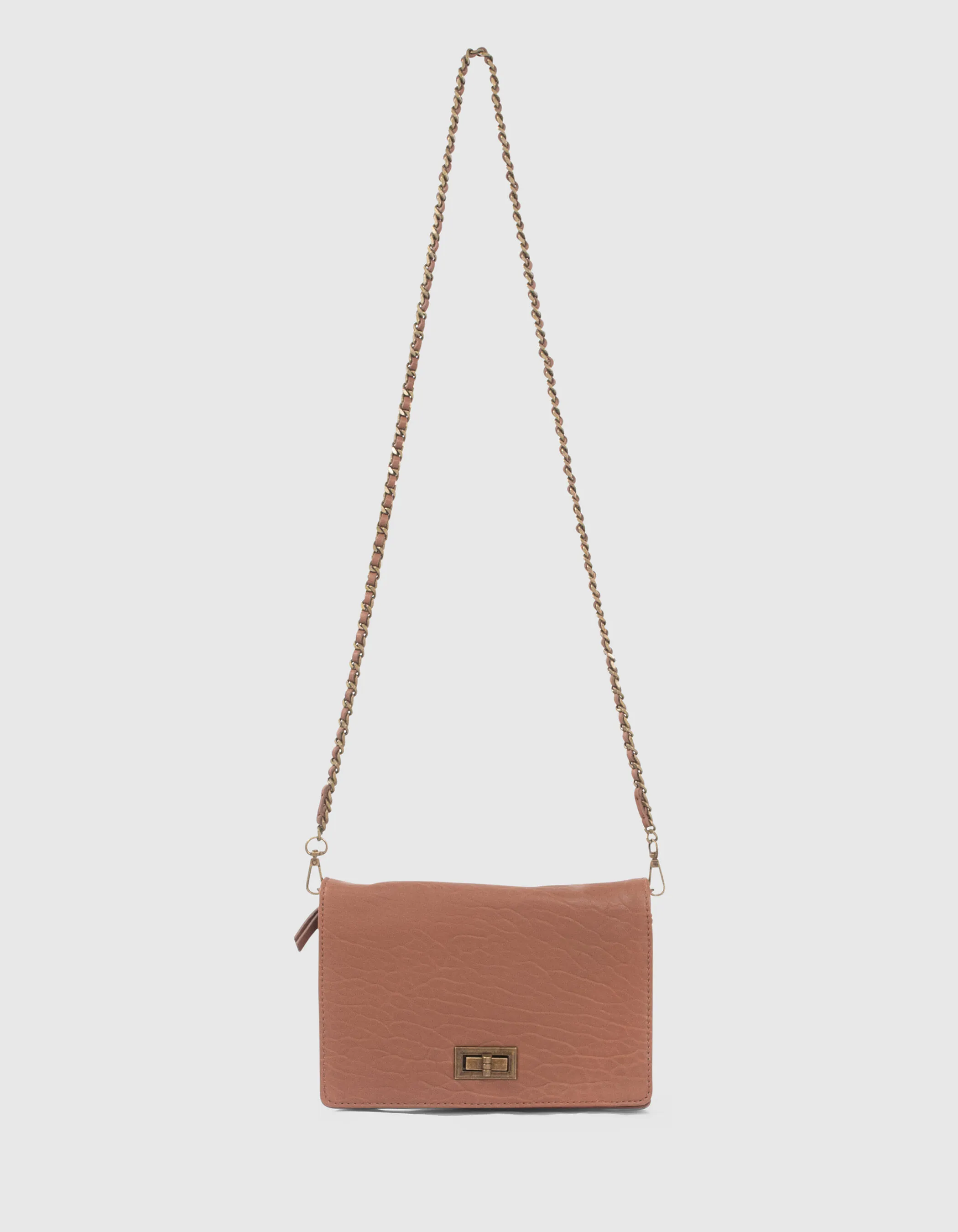 Sac pochette The Escort en cuir bubble camel femme