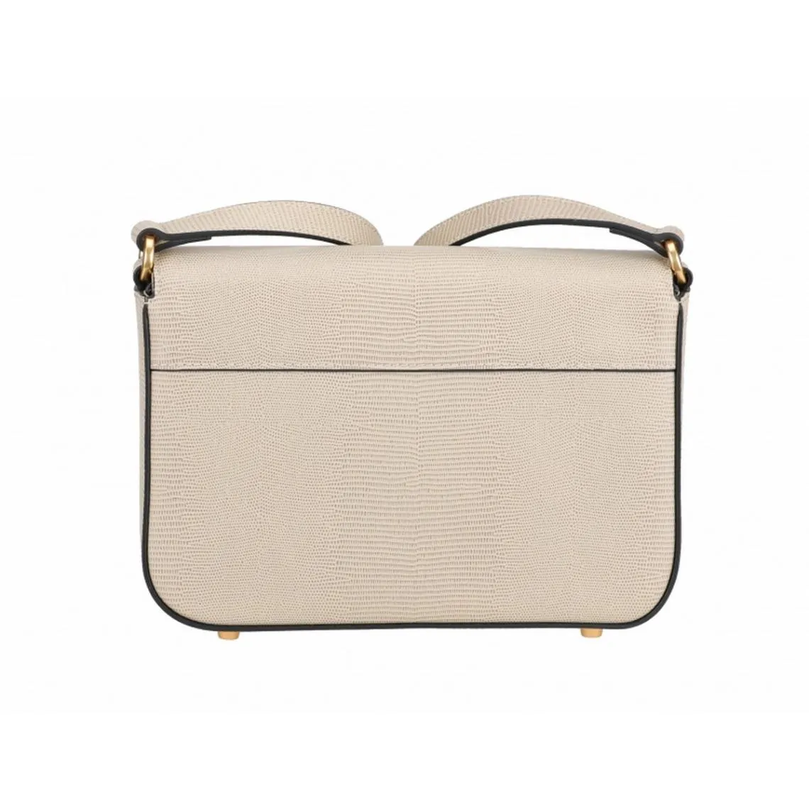 Sac rabat porté travers en cuir beige   | 3 Suisses