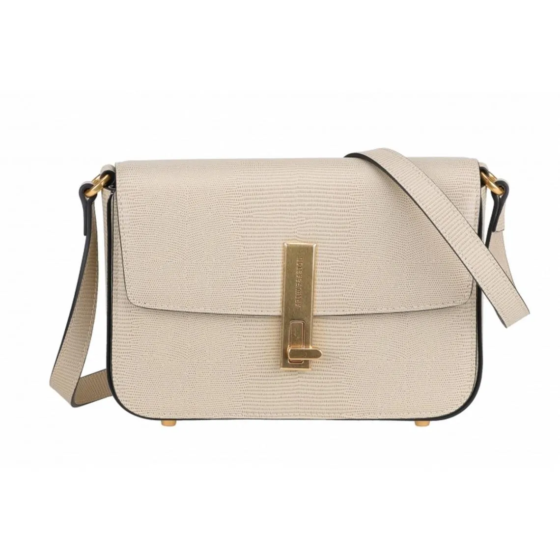 Sac rabat porté travers en cuir beige   | 3 Suisses