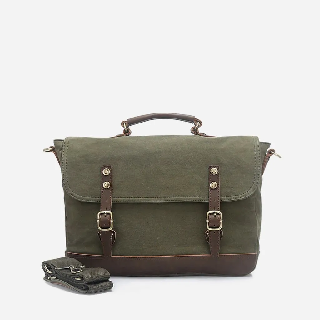 Sacoche besace en toile imperméable et cuir véritable - Sac Bandoulière