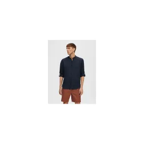 Selected homme - Chemise en lin bleu marine
