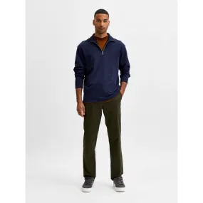 Selected homme - Pantalon chino droit vert forêt