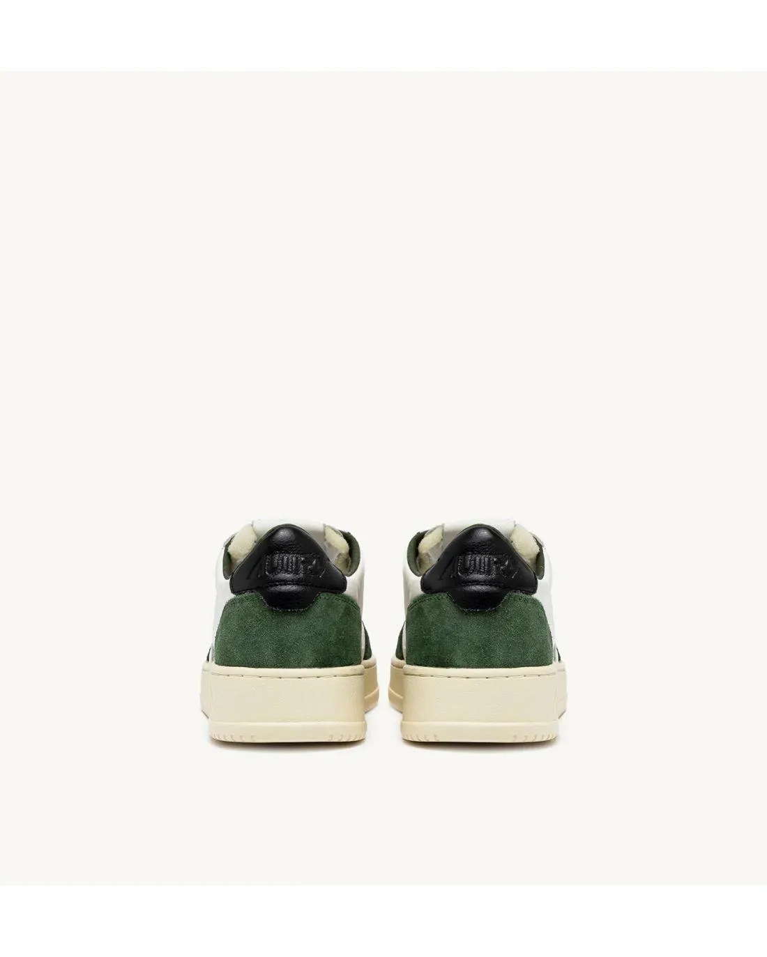 SNEAKERS MEDALIST LOW MAN LEATHER AND SUEDE WHITE MILITARY BLACK - Autry  | Chez Maman Rouen