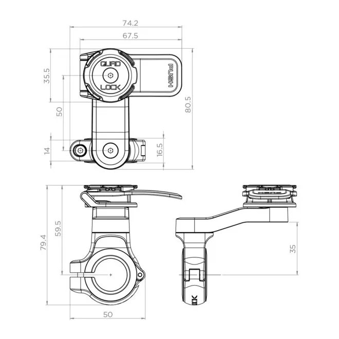 Support guidon Quad Lock motos | Moto Shop 35