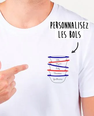 T-Shirt femme Bols et prénom imprimé personnalisé