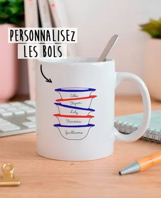 T-Shirt femme Bols et prénom imprimé personnalisé