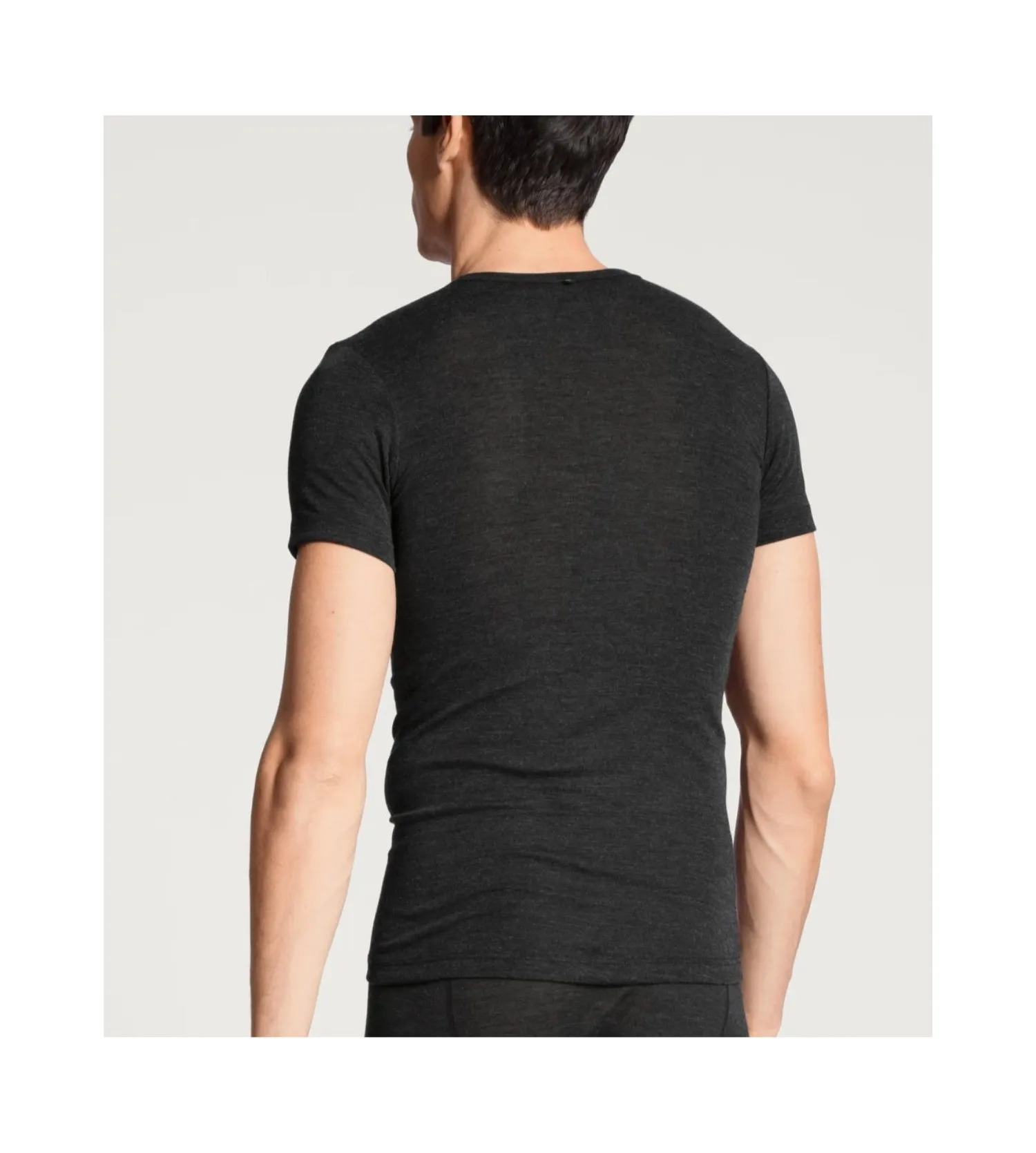 T-Shirt Homme Laine Soie anthracite Calida Wool & Silk |Lingerie Sipp