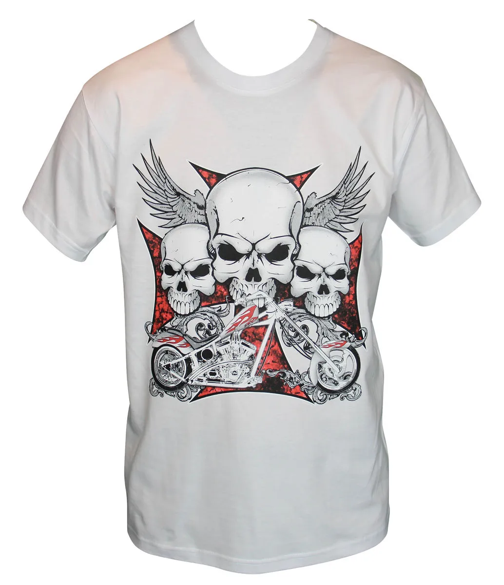 T-shirt homme manches courtes - Biker 10973 - blanc 