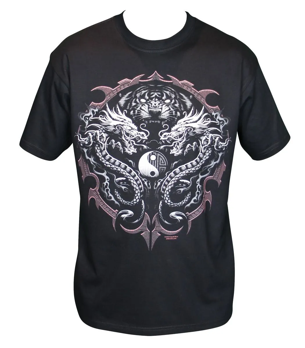 T-shirt homme manches courtes - dragons 8828 - noir 