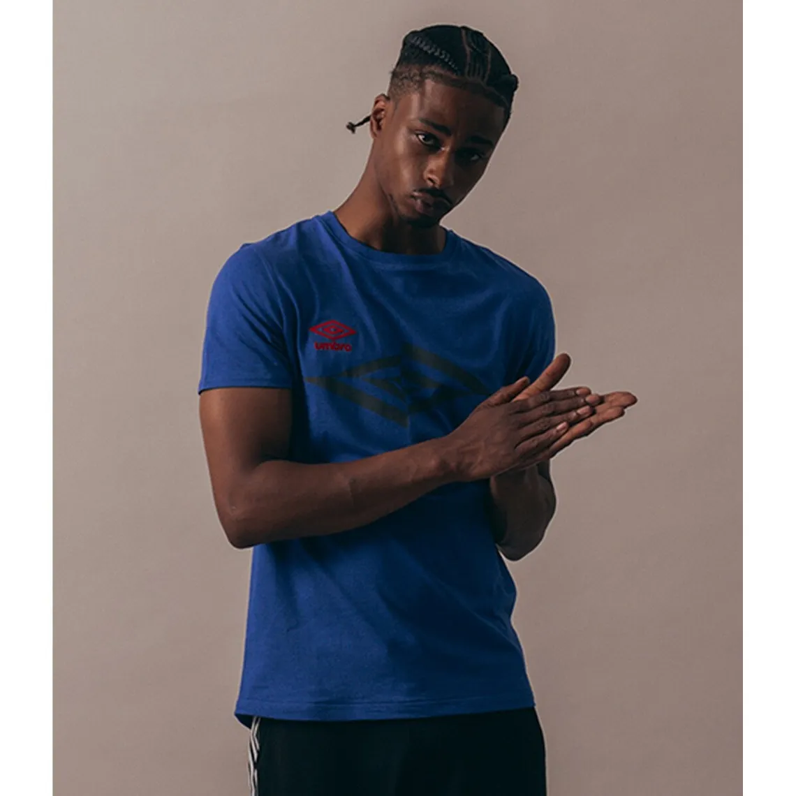 T-shirt manches courtes bleu en coton Umbro - T-shirt / Polo Homme sur MenCorner