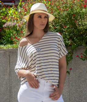 T-shirt manches courtes marinière motif œil