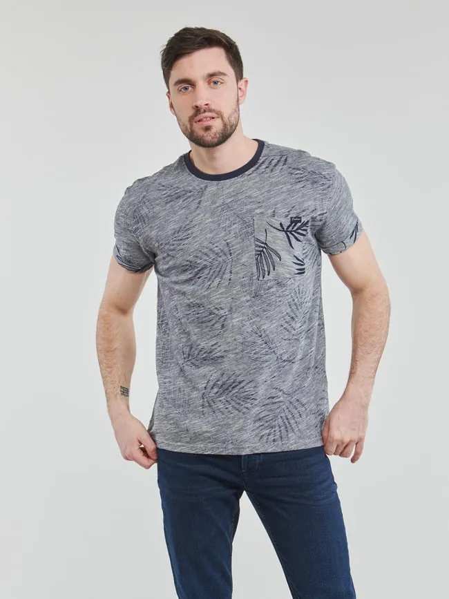 T-shirt manches courtes niki imprimé bleu homme - Deeluxe | wimod