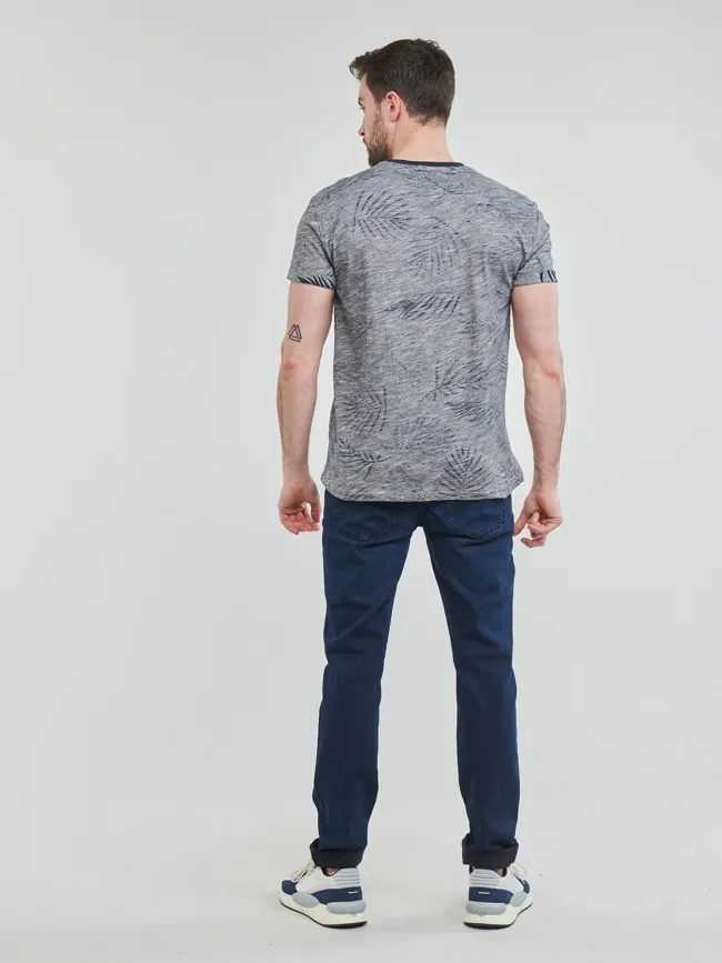 T-shirt manches courtes niki imprimé bleu homme - Deeluxe | wimod