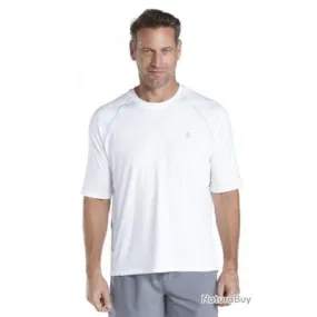 T shirt manches courtes pour hommes anti UV, Blanc 42 (L)