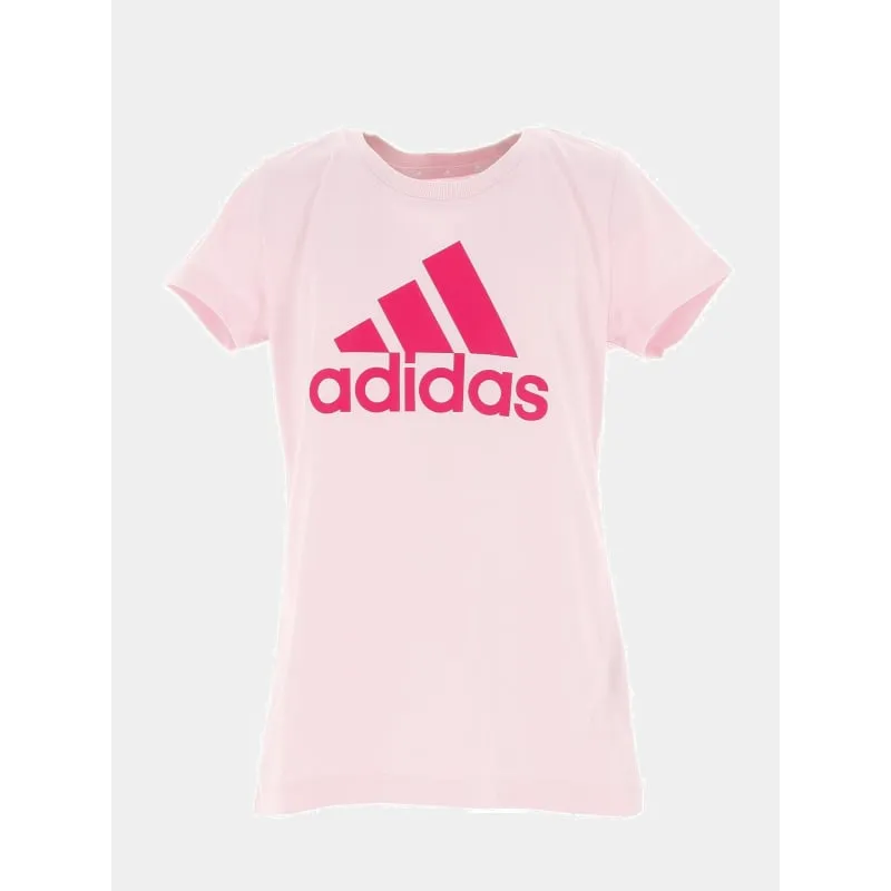 T-shirt manches courtes rose fille - Adidas | wimod