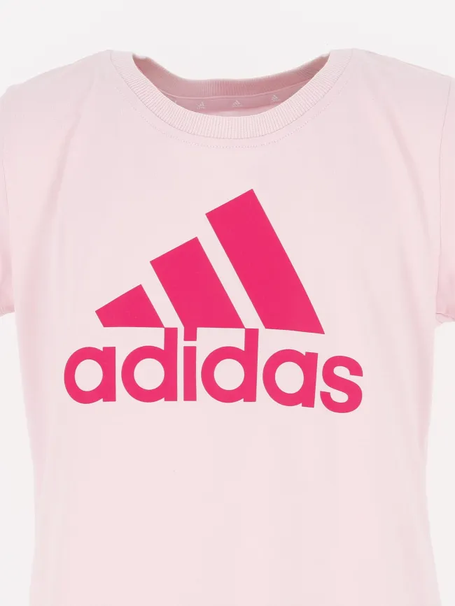 T-shirt manches courtes rose fille - Adidas | wimod