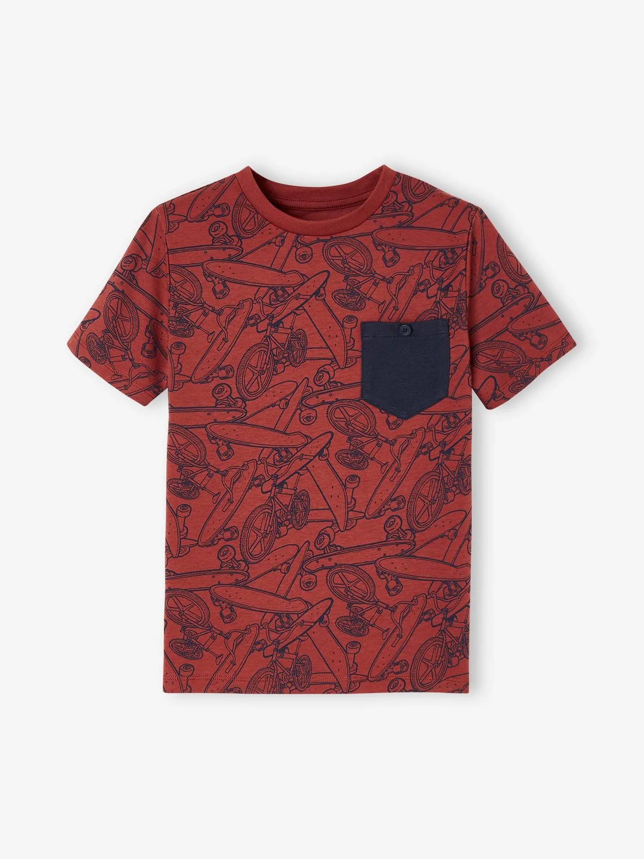 T-shirt motifs graphiques garçon manches courtes cannelle - Vertbaudet