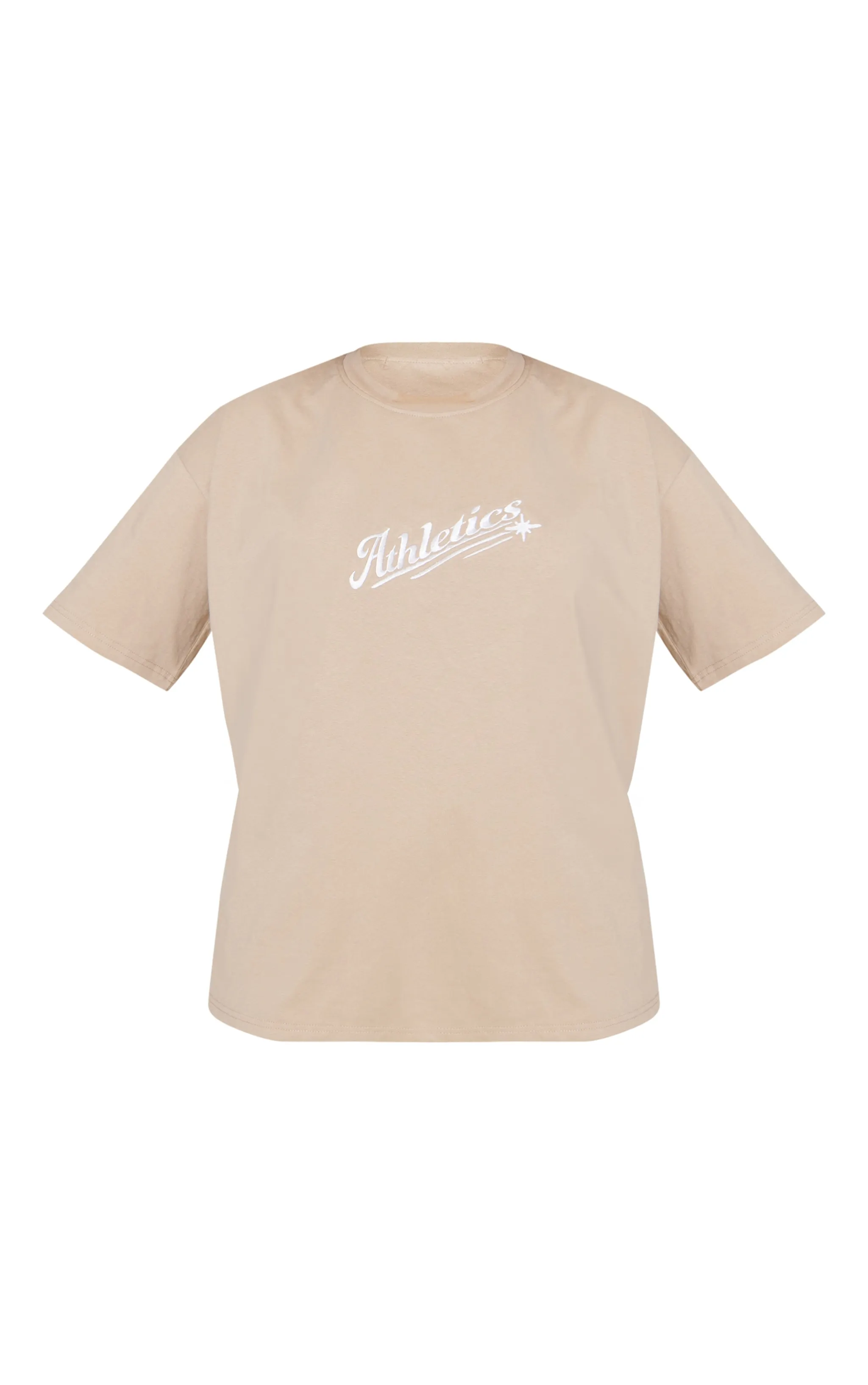 T-shirt oversize taupe à imprimé brodé