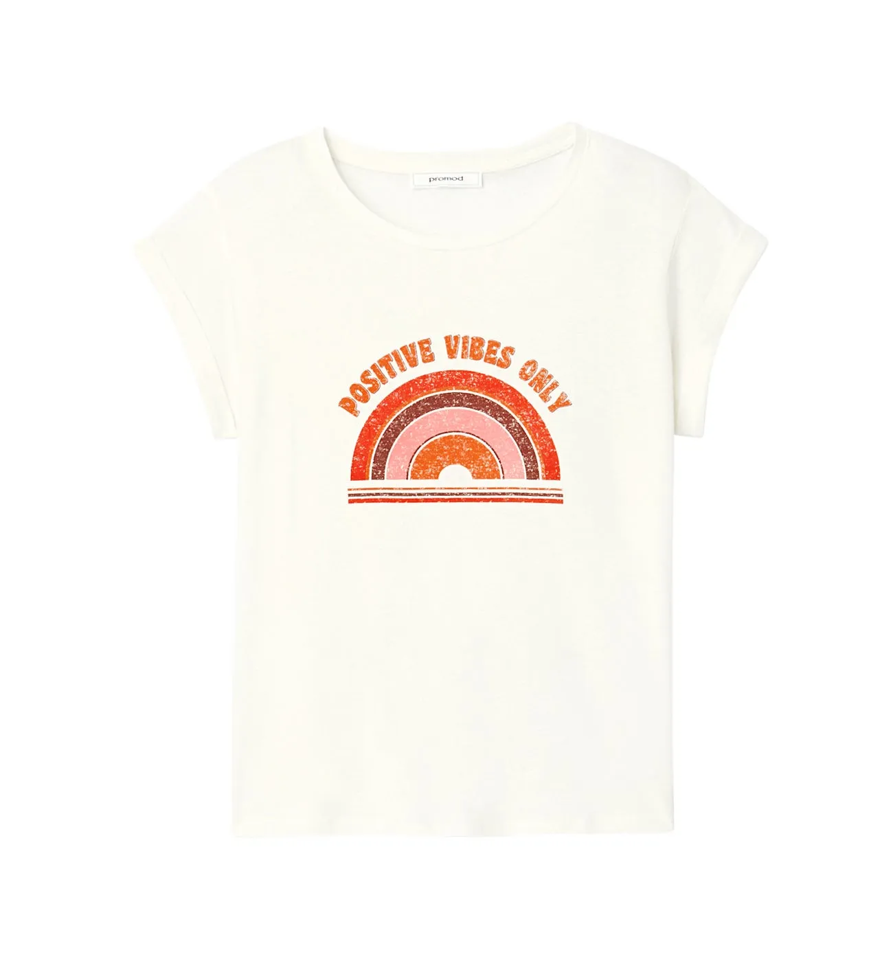 T-shirt à motif hippie - Imprimé écru