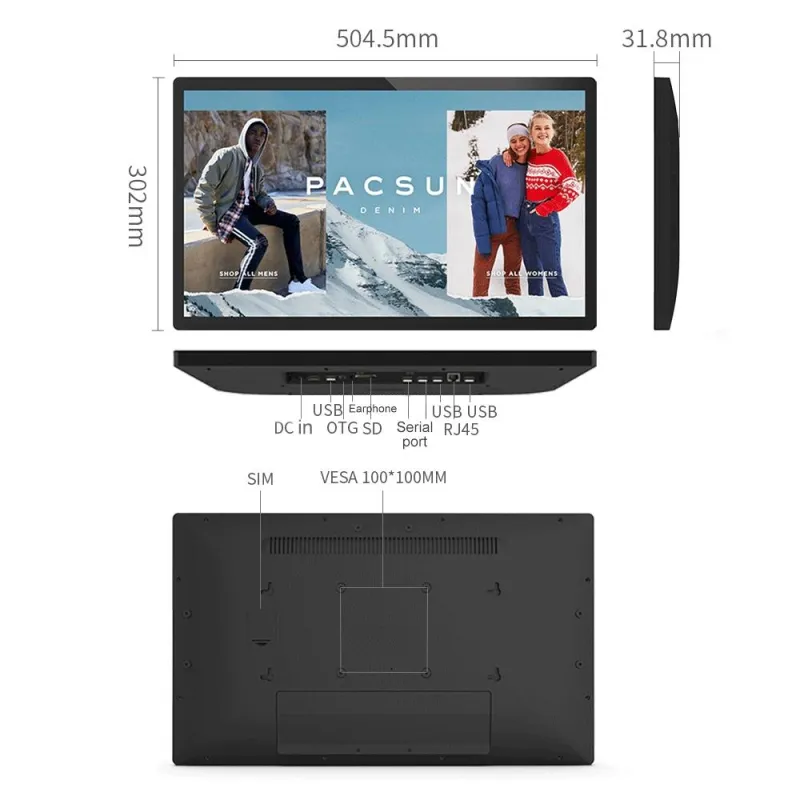 Tablette Tactile Android 21.5 Pouces 2GB+16GB Quad Core WiFi