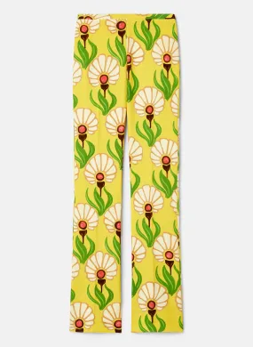 TARA JARMON  Pantalon droit fleurs   classique - paivan - Jaune