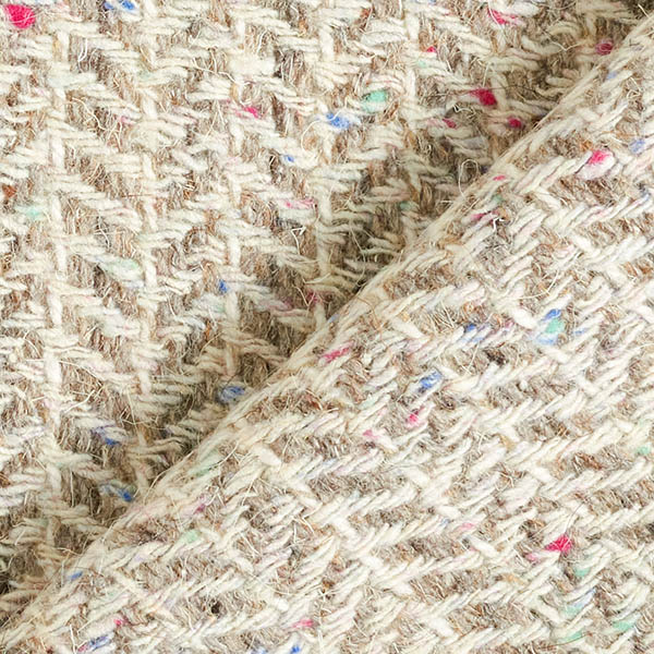 Tissu pour manteau en laine mélangée Chevrons – taupe