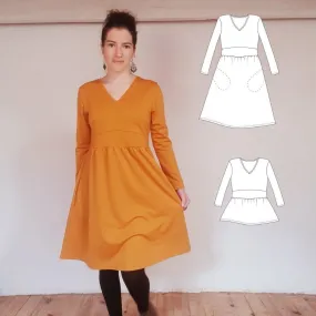 Top/Robe femme "Leonfe"- patron PDF- du 32 au 56