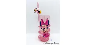 Verre Paille Minnie Mouse Portrait Disneyland Paris Disney plastique rose